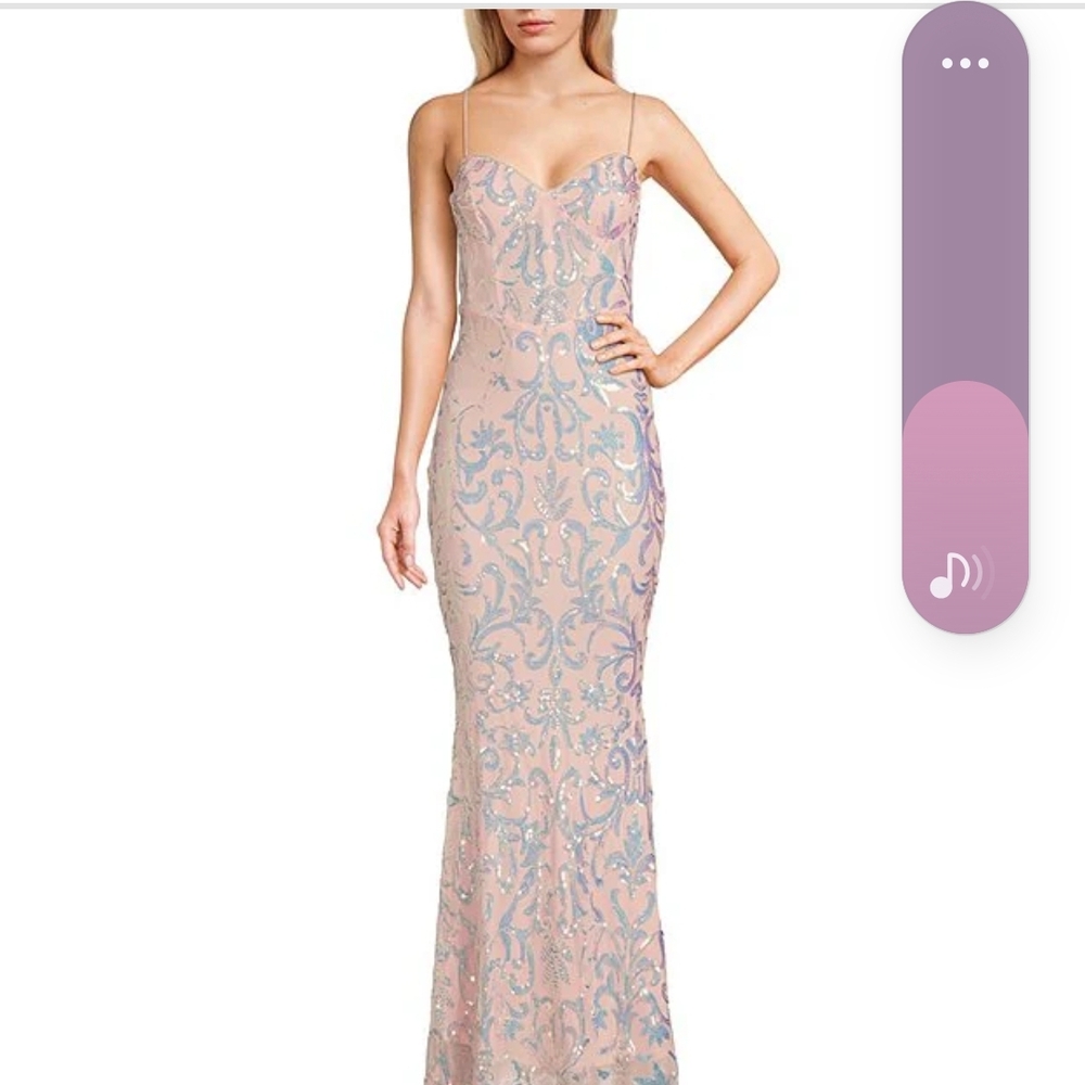 Lulu's Pink and Blue Embroidered Wedding Dress